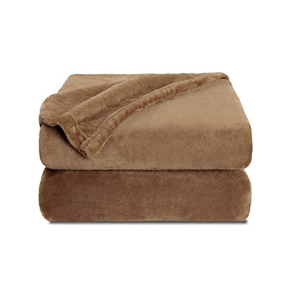 NANPIPER Fleece Blankets, Super Soft Flannel Fuzzy Blanket for Couch, Luxury Cozy Lightweight Microfiber Dog Blanket-Throw Size,Coffee Brown - color: Coffee Brown, size: Throw
