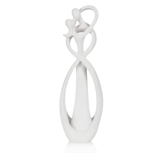Trycooling Kissing Lovers Statue Abstract Sculpture, White, Small | Resin Statues Collectible Figurines, Modern Home Decoration for Living Room Office Shelves Coffee Table Desk Decor - color: White, size: Small