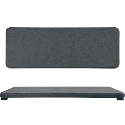 NiuYichee 2 Pcs Sink Stone Soap Trays, Water Absorbing Diatomite Tray Used for Hand Soap/Cosmetic Bottles/Dish Soap in the Kitchen/Bathroom Sink Countertop, Fast Dry Stone Tray with Non-Slip Pads - color: Dark Gray, size: 8.7" x 3.15" without groove