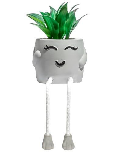 Small Fake Plants Office Decor - Fake Succulents Plants Artificial for Desk Decor- Shelf sitters with Dangling Legs - Fake Plant Office Decorations for Work - Office Decor for Women - Office - size: Nancy (Set of 1)