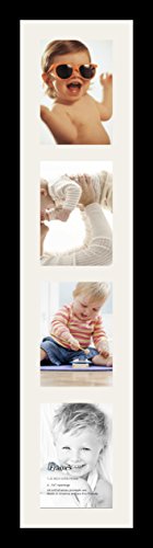 ArtToFrames Collage Photo Frame Single Mat with 4-5x7 Openings and Satin Black Frame. - color: 4 - 5x7 - (2358)