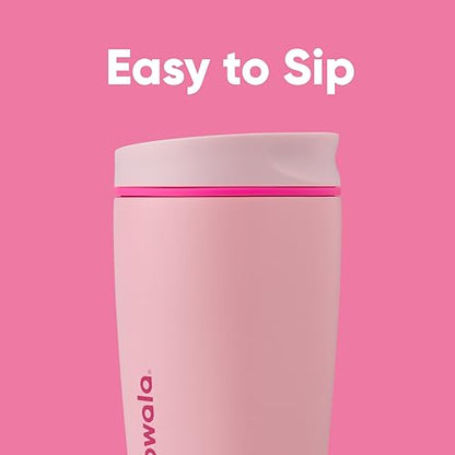 Owala SmoothSip Slider Insulated Stainless Steel Coffee Tumbler, Reusable Cup, Hot Coffee Travel Mug, BPA Free 12 oz, Pink (Pucker Up) (Pack of 8) - color: Pucker Up, size: 12 Ounces (Pack of 8), style: No Handle