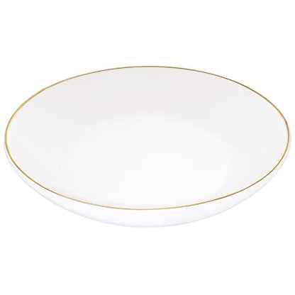 HANKOR 4.75" Ceramic Jewelry Tray, Small Ring Dish Holder Trinket Tray, Catch All Trays for Ring Earring Necklace Key, Christmas Gifts for Women Girls, White - color: White