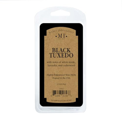 Manly Indulgence Black Tuxedo Scented Wax Melts, Wax Melt Warmer Cubes, Long Lasting Scented Wax Warmer Cubes, 4 Pack, 6 Cubes Each - Made in The USA - size: Wax Melt - Pack of 4