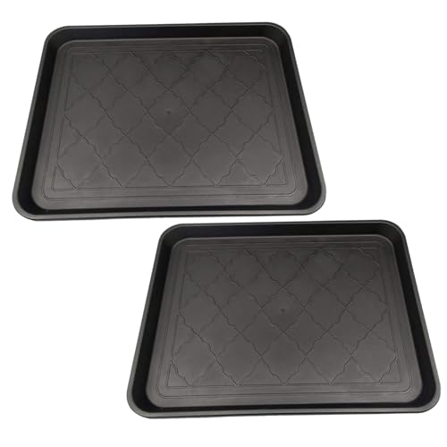 Boot Trays for Entryway, 2PCS 18x14 Inch Shoe Tray Non Slip Shoe Mat Waterproof Boot Mats for Entryway, Square Mat Tray for Indoor Outdoor Style 2