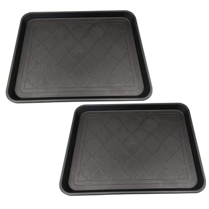 Boot Trays for Entryway, 2PCS 18x14 Inch Shoe Tray Non Slip Shoe Mat Waterproof Boot Mats for Entryway, Square Mat Tray for Indoor Outdoor Style 2