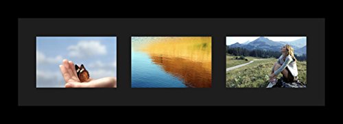ArtToFrames Collage Photo Frame Single Mat with 3-4x6 Openings with Satin Black Frame and Black mat. - color: 3 - 4x6 - (2136), size: Black