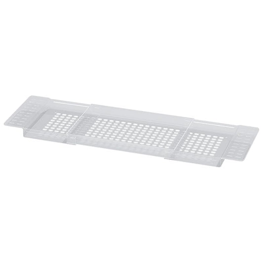 NexYongS Expandable Bathtub Caddy Tray, Clear Plastic, Mesh Design, Adjustable Bath Organizer (56-80cm Long)