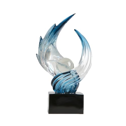 Abstract Art Sculpture, Resin Gold Decorative Statue, Modern White Ornaments for Living Room, Decorativas Modernas for Coffee Table, Entryway & Office Collectibles (Blue) - color: Blue