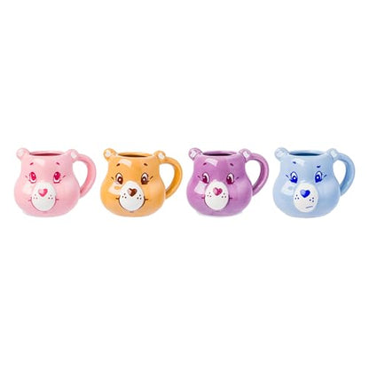 Silver Buffalo Care Bears 4 Piece Sculpted Ceramic Mini Mug Set Featuring Cheer, Grumpy, Share, and Tenderheart Bear, 4 Ounces - color: Multicolor