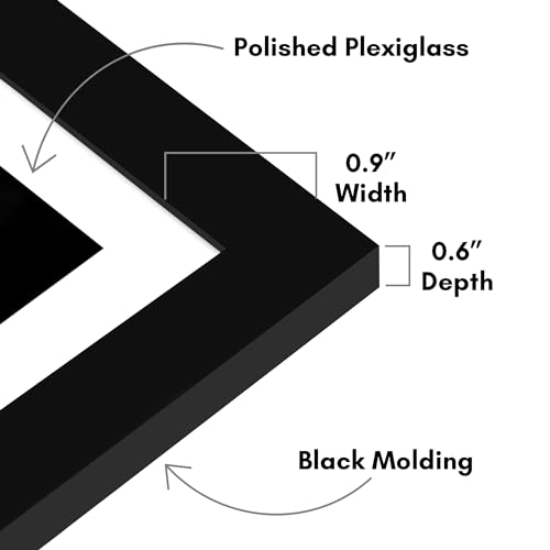 Americanflat 5x7 Picture Frame 2-Pack - Matted to 4x6 - Black | Slim Molding construction, Polished plexiglass front, wall or tabletop display with included easel, triangle hangers included - color: Black, size: 5x7 with 4x6 Mat