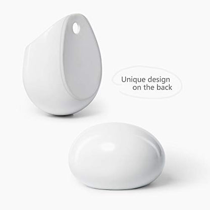 Dahey Small Wall Planters, 2 Pack Ceramic Holder with Artificial Succulents | No Watering Easy Care, Wall Mounted Plant Pot, Fits Real Succulents, PVC String of Pearls, No Drainage Holes, Indoor Decor