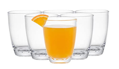 KLIFA- ETON- 15.2 ounce, Set of 6, Acrylic Drinking Glasses Set, BPA-Free Tumblers, Stackable Plastic Drinkware, Dishwasher Safe Cups, Clear - color: Clear, style: 15.2 ounces, Set of 6