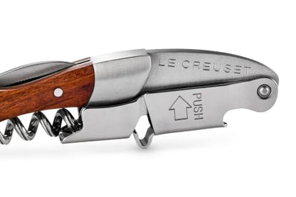 Le Creuset Wooden Corkscrew & Stopper Set | Waiter's Friend - color: Wood and Stainless Steel, style: Wine Opener and Stopper Set