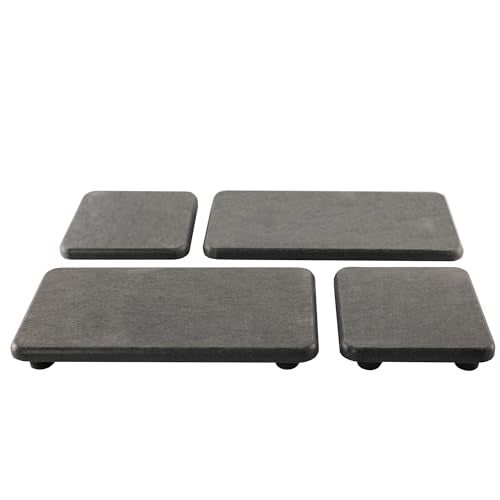 NiuYichee Set of 4 Water Absorbent Diatomite Coasters, Diatomaceous Earth Kitchen Soap Dish, Bathroom Trays, Water Absorbing Stone Used for Hand Soaps & Plants & Toiletries in The Modern Home - color: Set of 4 Dark Grey