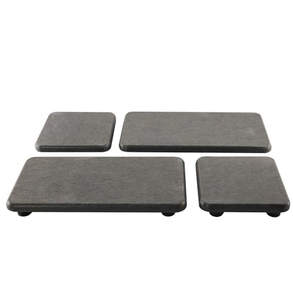NiuYichee Set of 4 Water Absorbent Diatomite Coasters, Diatomaceous Earth Kitchen Soap Dish, Bathroom Trays, Water Absorbing Stone Used for Hand Soaps & Plants & Toiletries in The Modern Home - color: Set of 4 Dark Grey