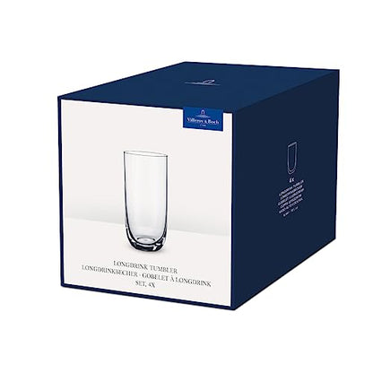 Villeroy & Boch La Divina Longdrink Glass, Set of 4, Tall Glass for Water/Cocktails, 13.5 oz, Crystal | Crystal glass long drink glasses, dishwasher safe, perfect for a gin and tonic or an easy cocktail evening - style: Highball