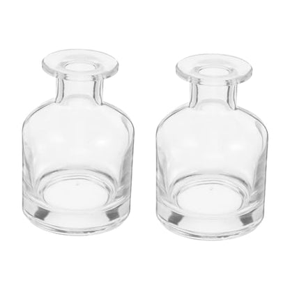 Didiseaon 2pcs Decorative Glass Oil Diffuser Bottles Essential Oil Diffuser Containers Reed Sticks - color: Transparent