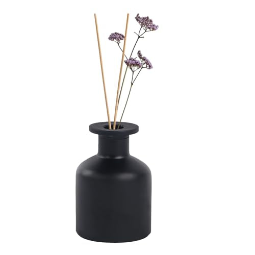1PCS 150ml/5oz Empty Refillable Glass Diffuser Bottle Exquisite Essential Oils Container for DIY Replacement Aromatherapy Diffuser Sticks Sets Essential Oils Crafts Decor - color: Black
