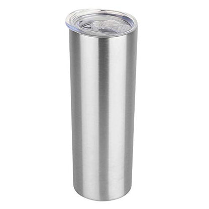 HASLE OUTFITTERS 20 oz Skinny Tumbler, Stainless Steel Insulated Slim Tumbler with Lid, Reusable Double Wall Travel Coffee Mug, Durable Powder Coated Travel Water Cup(Stainless Steel, 1) - color: Stainless Steel, size: 20 Ounces