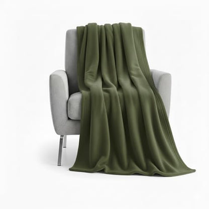 50x60 Throw Blankets, Ultra Soft Hypoallergenic Fleece Fall Throw Blanket for Livingroom, Couch, Chair, Bed, Olive Green - color: Hunter Green