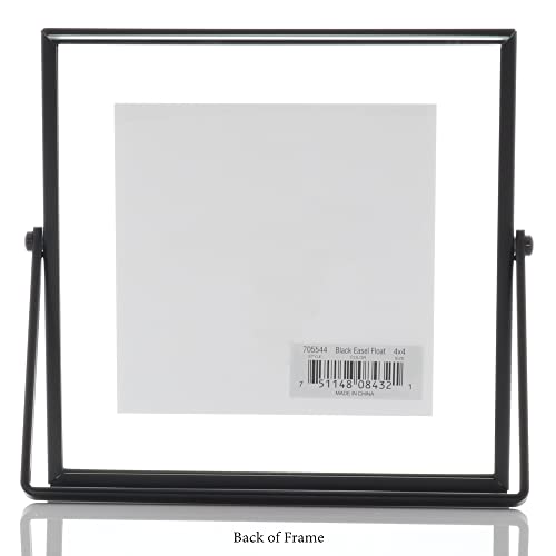 Lawrence Frames Metal Easel Float Picture Frame, 4x4, Black - color: Black, size: 4x4