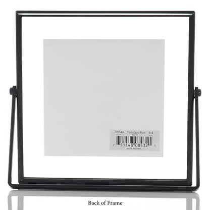 Lawrence Frames Metal Easel Float Picture Frame, 4x4, Black - color: Black, size: 4x4