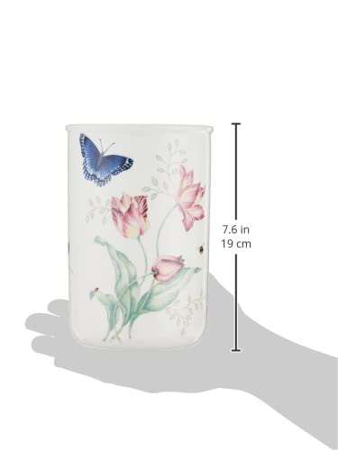 Lenox Butterfly Meadow Porcelain Utensil Holder, 4-Piece | includes 3 wooden utensils | floral design, gift for women, kitchen storage, kitchen essentials gift - style: Utensil Jar/Utensils
