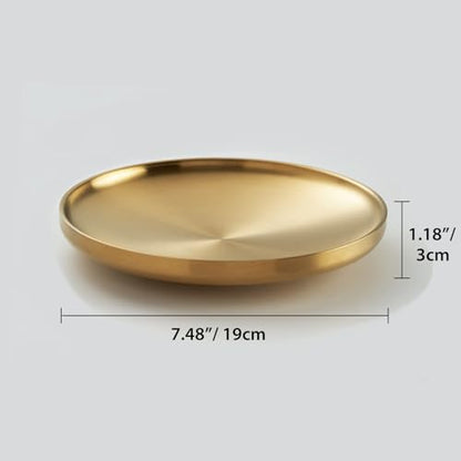 7.5 INCH Small Key Bowl for Entryway Table, Decorative Bowl for Keys, Catch All Bowl, Home Decor Accents (Gold)