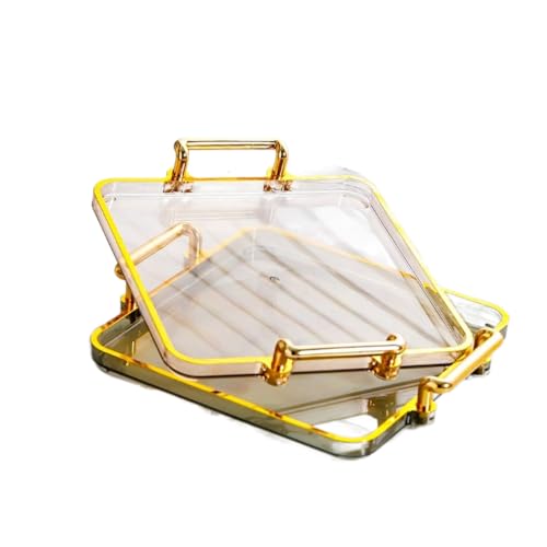 Dry Fruit Tray with Lid,Divided Serving Dishes Snack Tray Appetizer Plate with Tray,Serving Plate Party Wedding Nuts Plate Food Storage Box 4 Compartment Transparent Decorative Tray