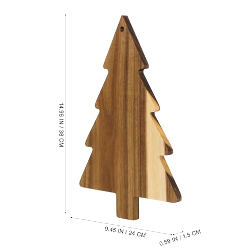 Zerodeko 1pc Christmas Tree Shaped Cutting Board, Wooden Charcuterie Platter Cheese Tray, Fruit And Vegetable Serving Board, 14. 93x9. 43x0. 59inch