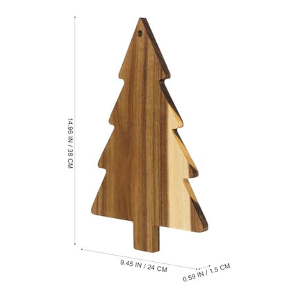 Zerodeko 1pc Christmas Tree Shaped Cutting Board, Wooden Charcuterie Platter Cheese Tray, Fruit And Vegetable Serving Board, 14. 93x9. 43x0. 59inch