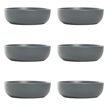 10 Strawberry Street Wazee Matte Coupe Dinnerware, Bowl, Charcoal, Set of 6 - color: Charcoal Gray, size: 7.5" Dinner Bowl, style: Dinner Bowl