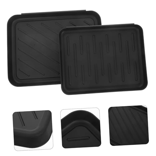 Levemolo 2pcs Shoe Pads Plastic Shoe Tray Raised Edge Heavy Duty Boot Mat for Garage Entryway Pet Feeding Trays Multi-use