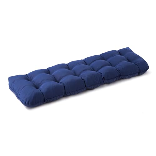 IPYNBAP Outdoor Bench Cushion, 59x18x5 Inch, Water-Resistant Bench Cushion for Outdoor/Indoor Furniture, Patio Bench Seat Cushion, Fade Resistant Outdoor Cushions for Porch Swing Couch, Navy Blue - color: Navy Blue, size: 59x18x5 Inch