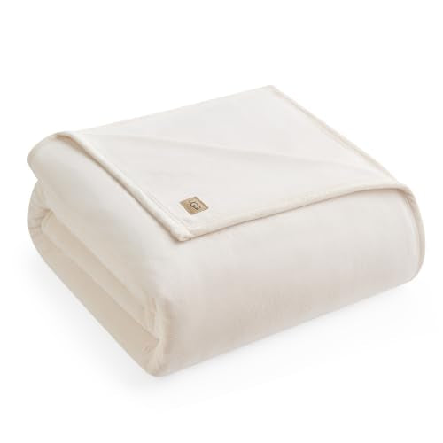 UGG Coco Twin Bed Blanket, Ultra Soft Fleece Blanket, 68" x 92", Off-White | Fits Twin and Twin Xl Beds, All Season Bedding, Bedroom Decor Style, Dorm Room Essentials, Year-Round Use - color: Off-white, size: Twin