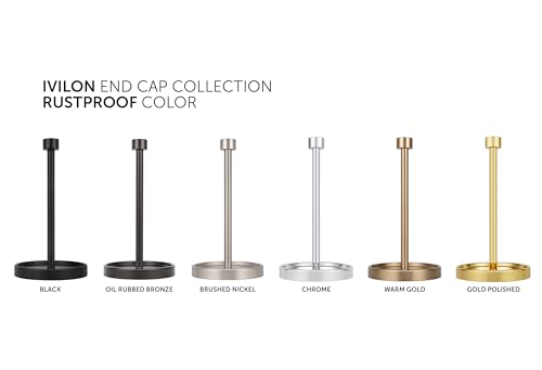 Ivilon Countertop Paper Towel Holder - Modern End Cap Minimalist Design - Color Brushed Nickel - color: Brushed Nickel