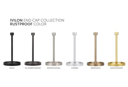 Ivilon Countertop Paper Towel Holder - Modern End Cap Minimalist Design - Color Brushed Nickel - color: Brushed Nickel