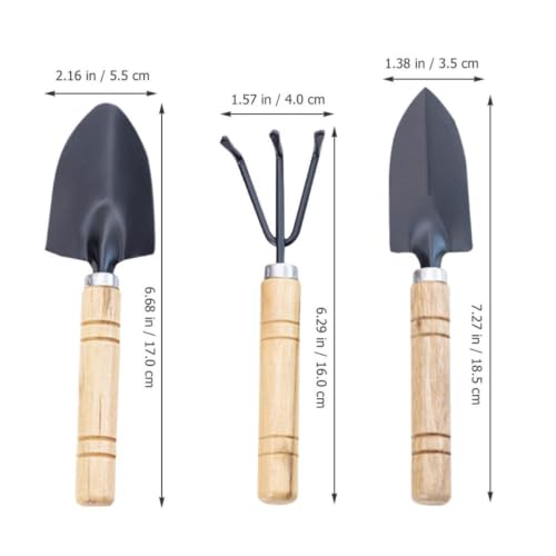 Yardwe 9pcs Small Gardening Tools Set with Ergonomic Handle and Precision Size, Wooden and Iron Indoor Garden Tool Kit for Houseplants and Home Balconies
