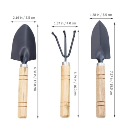 Yardwe 9pcs Small Gardening Tools Set with Ergonomic Handle and Precision Size, Wooden and Iron Indoor Garden Tool Kit for Houseplants and Home Balconies