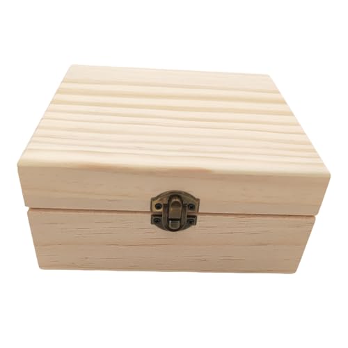 Anktily Unfinished Wooden Storage Organizer Box with Lid, Unpainted Wood Case Box for Small Keepsakes, Jewellery, Tea Bag Holder Case (13 Grids) - style: 13 Grids