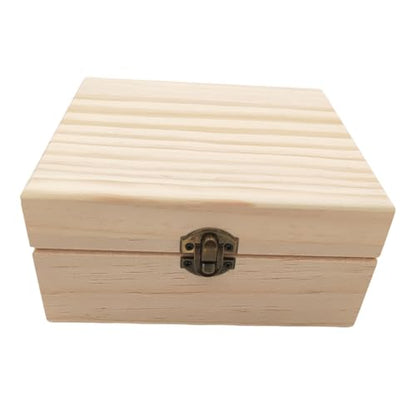 Anktily Unfinished Wooden Storage Organizer Box with Lid, Unpainted Wood Case Box for Small Keepsakes, Jewellery, Tea Bag Holder Case (13 Grids) - style: 13 Grids