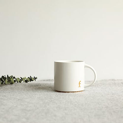 COLLECTIVE HOME Ceramic Coffee Mug, 15 oz Monogram Cup with Gift Box(f) | Dishwasher Safe, Engraved Gold Letter , Personalized Housewarming Birthday Present, Christmas Thanksgiving Mothers Day Gifts - color: gold-f