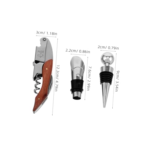 1set Creative Wine Opener Kit Stainless Steel Accessories Set Corkscrew Pourer and Stopper for Wine and Special Occasions