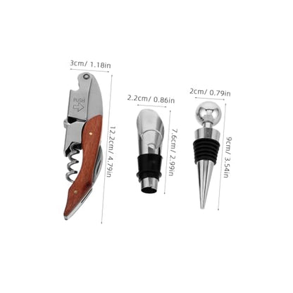 1set Creative Wine Opener Kit Stainless Steel Accessories Set Corkscrew Pourer and Stopper for Wine and Special Occasions
