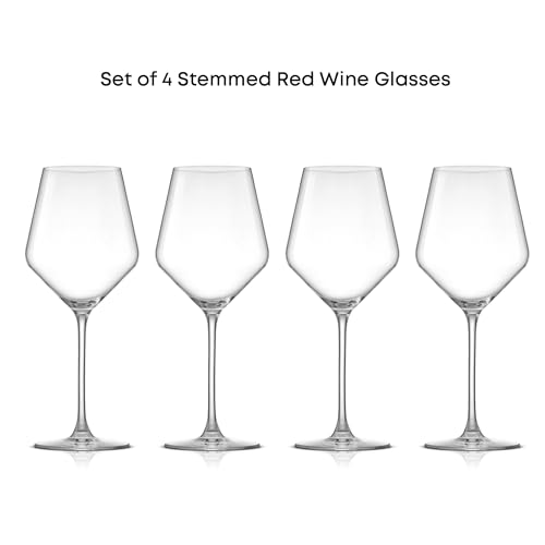 JoyJolt Layla Italian Red Wine Glasses, Set of 4, 17 oz Clear – Made in Europe - style: Red Wine Glasses