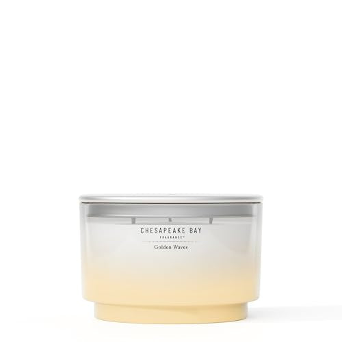 Chesapeake Bay, 14.5oz Golden Waves Scented Candle, Mood Evoking Fragrance, Sea Glass-Inspired Jar, Premium Soy Blend Wax with Essential Oils, Coastal Fragrance for Home Décor or Gifting - color: Golden Waves, size: 14.5oz