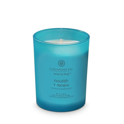 Chesapeake Bay Candle Mind & Body Medium Jar Candle Nourish + Renew (Coconut & Sandalwood) (Pack of 4) - color: Nourish + Renew, size: 8.8oz (Pack of 4)