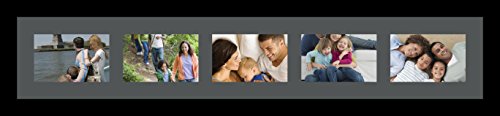 ArtToFrames Collage Photo Frame Single Mat with 5-4x6 Openings with Satin Black Frame and Charcoal mat. - color: 5 - 4x6 - (2139), size: Charcoal