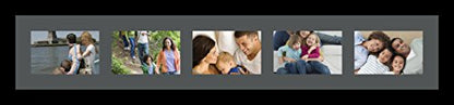 ArtToFrames Collage Photo Frame Single Mat with 5-4x6 Openings with Satin Black Frame and Charcoal mat. - color: 5 - 4x6 - (2139), size: Charcoal